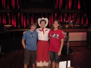 Hannah and Samuel with Texas Ruby at the Grand Ole Opry